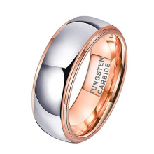 Fashion 6mm/8mm Tungsten Steel Ring Curved Rose Gold Jewelry